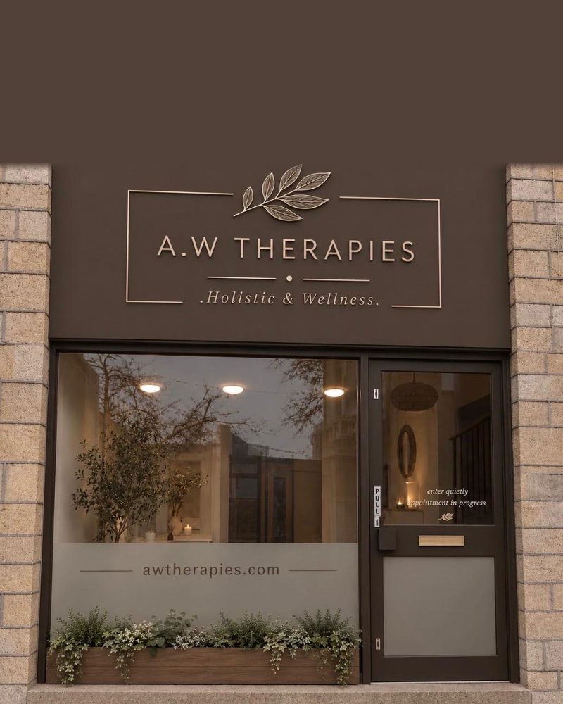 The AW Therapies shopfront at 6 Stable Court, Holmfirth